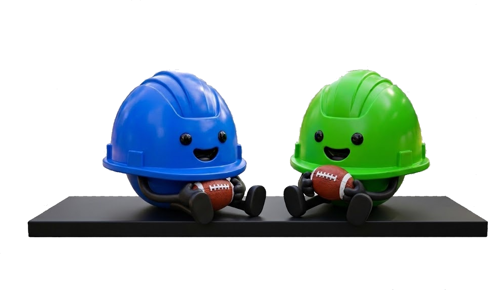 Los cascos de Grupo Altea esperando el kickoff